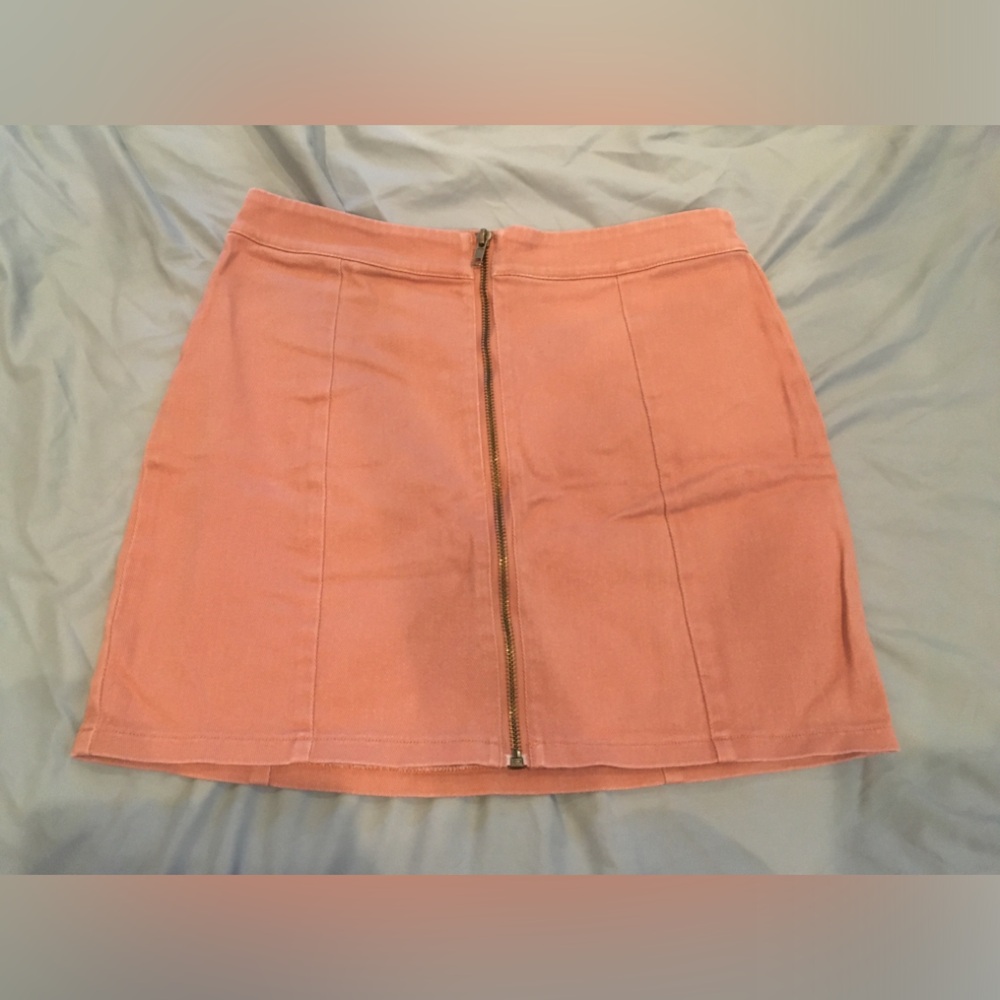 Forever 21 Denim Zip Mini Skirt [M | Pink]